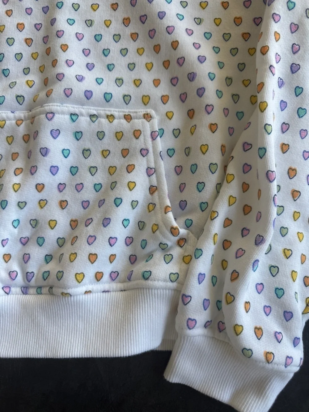 Roller Rabbit for Target Sz S White Hoodie with Multicolor Heart Print - Picture 3 of 4